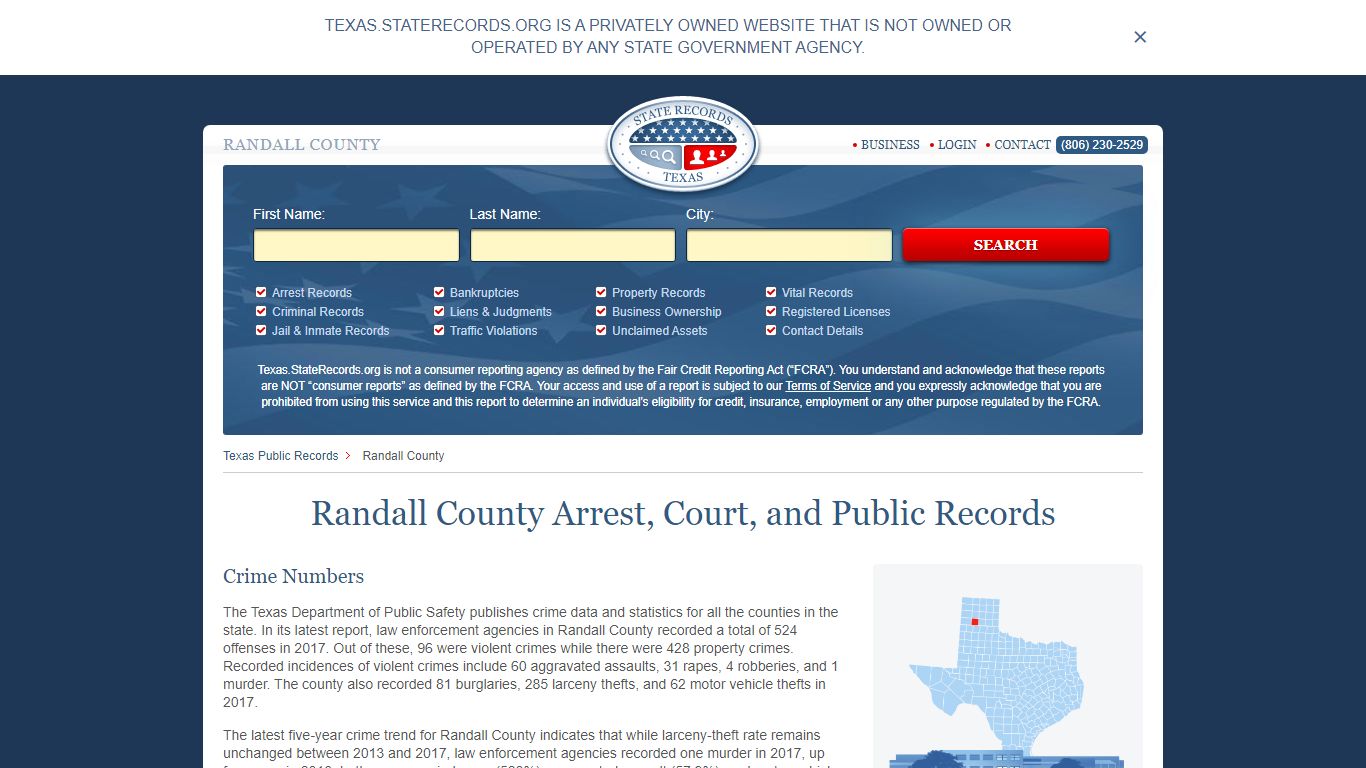 Randall County Arrest, Court, and Public Records